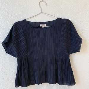 Madewell Black Cropped Blouse